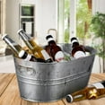 thumbnail image 1 of Cubo de hielo galvanizado para fiestas, contenedor de almacenamiento portátil, Cubo de vino, bañera de cerveza para enfriar vino, cerveza, cócteles y, 1 of 9