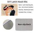 thumbnail image 3 of DIY Latch Hook Rug Kits Christmas Wedding Groom and Bride Stamped Non-slip Mat Crocheting Yarn Hook and Latch Emboridery Tapestry for Home Floor Decor and Pet Warm Cushion 52x38cm(16), 3 of 7