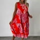 thumbnail image 3 of Vestido de Verano para las Mujeres Cremallera de Impresión Casual sin Mangas, Cuello Redondo Poliéster Spandex para el Uso Diario Y de Primavera, 3 of 5