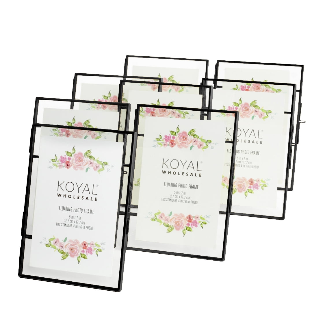 Koyal Wholesale Black Pressed Glass Floating Photo Frames ...