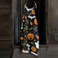 thumbnail image 4 of One Piece Casual Halloween Jumpsuits for Women Halloween Bat Pumpkin Ghost Cute Print Women's Jumpsuits Rompers Overalls Fashion Fall Clothes, Festival Party Outfits, Green 4XL, 4 of 6
