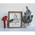 thumbnail image 2 of Parisloft Believe Framed Wood Wall Sign with Cutout Christmas Tree, Christmas Wall Decor,  7.8"W  x 9.5"H, 2 of 9