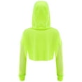 thumbnail image 3 of Aislor Kids Girls Mesh Long Sleeve Drawstring Hooded Crop Top for Hip Hop Jazz Dance Costume Fluorescent Green 10, 3 of 7