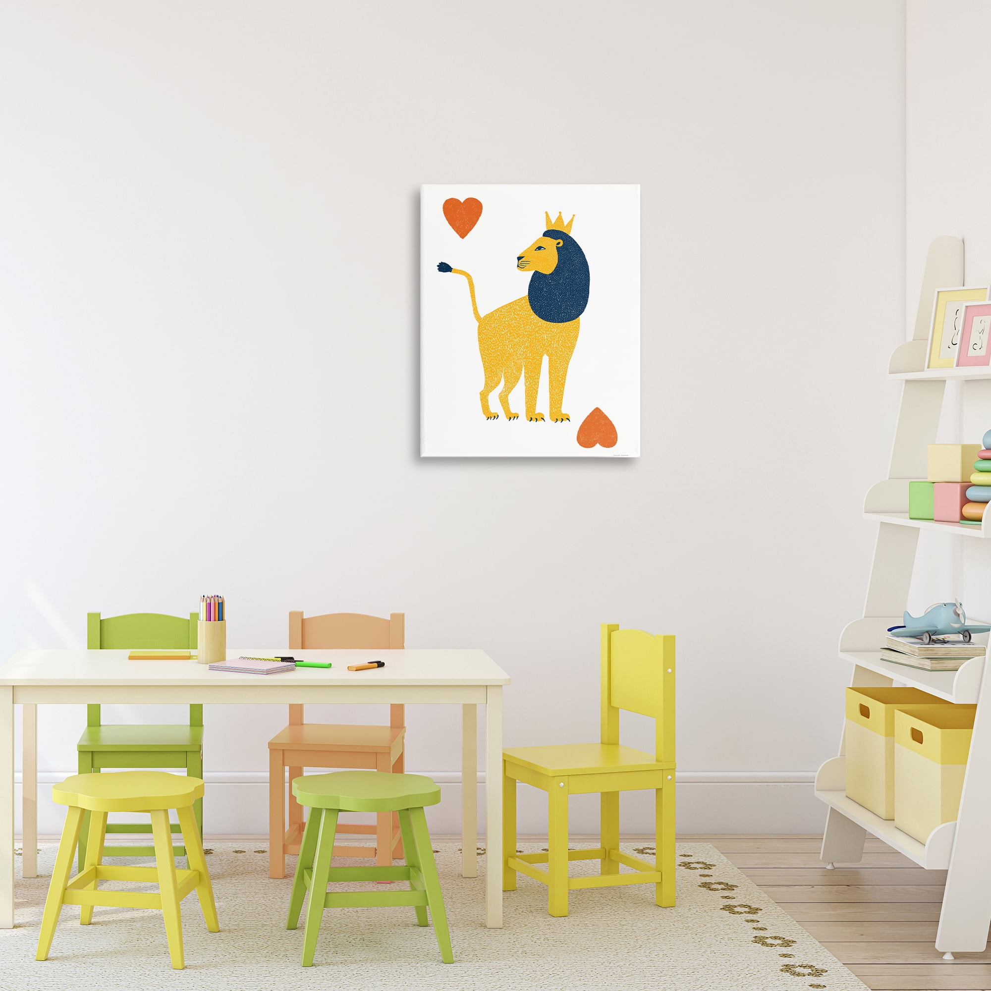 Lion & Hearts Card Canvas Wall Art, design by Svetlana Aleynikova