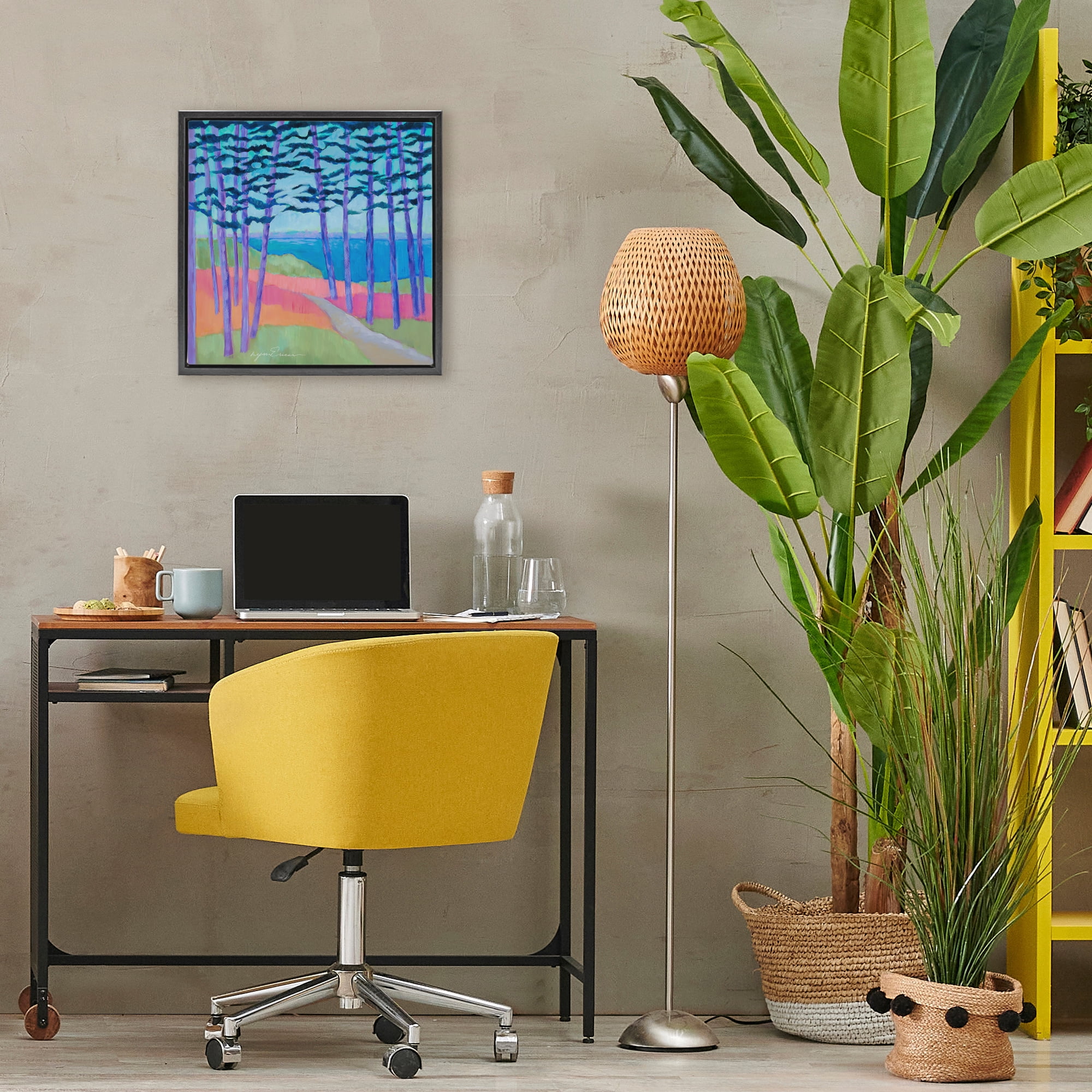 Stupell Industries Razzle Dazzle Forest Scene Black Framed Floater Canvas Wall Art, design by Lynn Ericson Fine Art