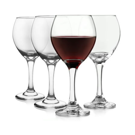 Libbey Classic Red Wine Glasses Set of 4, Dishwasher Safe, Rounded Rim Stemmed Wine Glasses, Perfect Wine Glasses Gift Set for Weddings, 13.5 Ounce