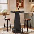 thumbnail image 4 of Tribesigns Bar Table with Metal Footrest, 37.4" High Round Pub Table for Small Bars, Small Home Bar Unit for Dining Room, Black (2Packs), 4 of 7