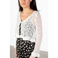 thumbnail image 4 of Tie Front Pointelle Cardigan - Lightweight Summer Knit Sweater, 4 of 4