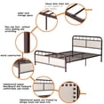 thumbnail image 3 of Costway Queen size Metal Bed Frame Platform Bed Upholstered Panel Headboard Footboard, 3 of 10