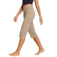 thumbnail image 3 of JUSLIO Womens Elastic Waist with Pockets, Casual Everyday Slim Straight Capris, 3 of 5
