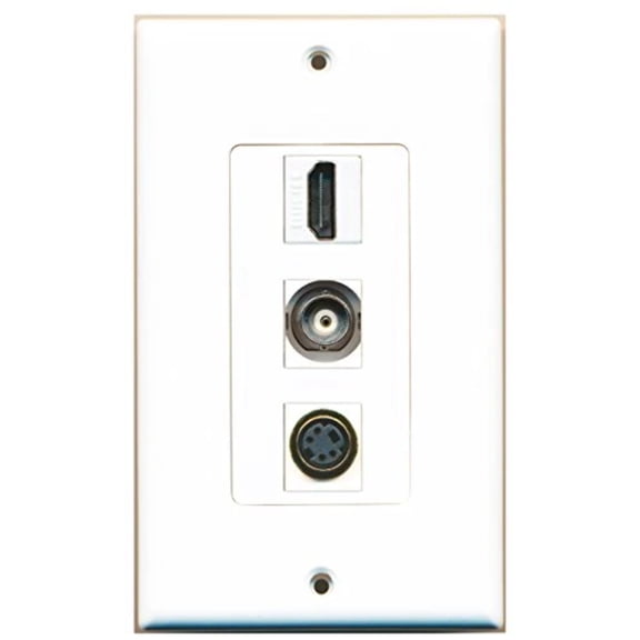 RiteAV - 1 Port HDMI and 1 Port S-Video and 1 Port BNC Decorative Wall Plate Decorative