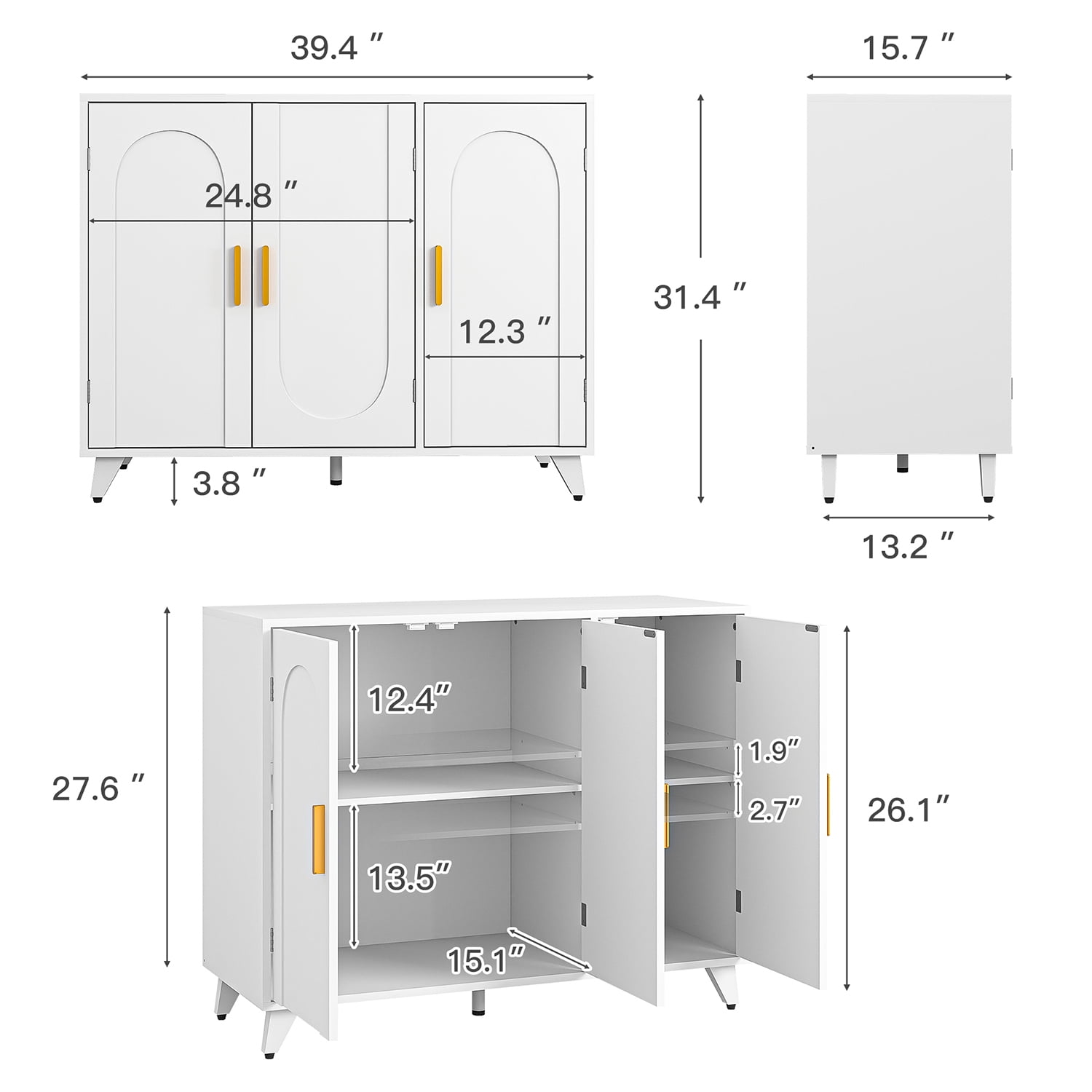 Spaco Elegant Accent Cabinet, Soft-Close Hinges, Versatile for Home Spaco Elegant Accent Cabinet, Soft-Close Hinges, Versatile for Home