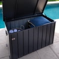 thumbnail image 2 of PURPLE LEAF Outdoor Deck Box 120 Gallon Waterproof Lockable Storage Box Container with Lid Deck Organization for Patio Cushions Side Table Pool Accessories Garden Tools, Gray, 2 of 11