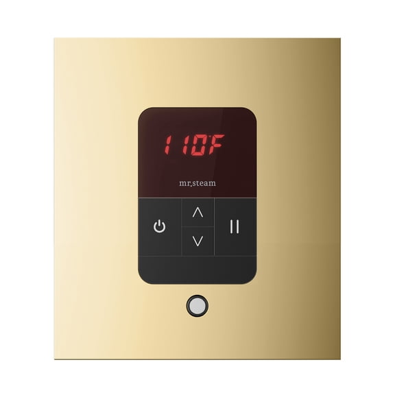 Mr Steam iTempo Square Steam Shower Control and Steamhead in Polished Brass