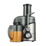 Electric Juicer Fruit Vegetable Juicer Machines 3 Speed Double Gear Juice Extractor 3 Inch Wide Mouth Large Caliber 1000ML Juice Cup 1500ML Slag Cup Stainless Steel,Black
