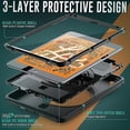 thumbnail image 4 of Funda de TPU + PC a prueba de golpes para tableta con soporte, ranura para bolígrafo y correa para el hombro para iPad Mini 2019 / Mini 4 (rosa oscuro), 4 of 5