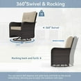 thumbnail image 4 of Kullavik 12 Pieces Patio Furniture Set, Rattan Wicker Sofa Set, Outdoor Conversation Sets w/Swivel Rocking Chairs Patio Sectional Sofa w/4 Inch Cushion, Sand, 4 of 6