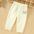 thumbnail image 2 of SROBPTY Toddler Girls Pants Solid Elastic Waist Straight Leg Breathable Casual Trousers for 1-3Y, 2 of 5