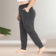 thumbnail image 6 of RYRJJ Plus Size Cargo Sweatpants for Women Loose Elastic Waist Drawstring Joggers Trousers Workout Lounge Pants With Pockets(Gray,3XL), 6 of 9
