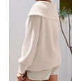 thumbnail image 3 of Sweatshirt for Women Solid Color Lapel Zipper Collar Womens Sweatshirt Casual Pullover Long Sleeve Womens Tunic Tops Alsol Lamesa, 3 of 5