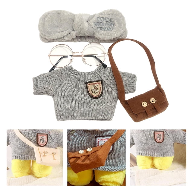 Ropa y accesorios para suaves, conjunto informal, juguete para de imitación, ropa de animales rellenos, ropa de de peluche para Gris B CUTICAT Vestido de muñeca de peluche