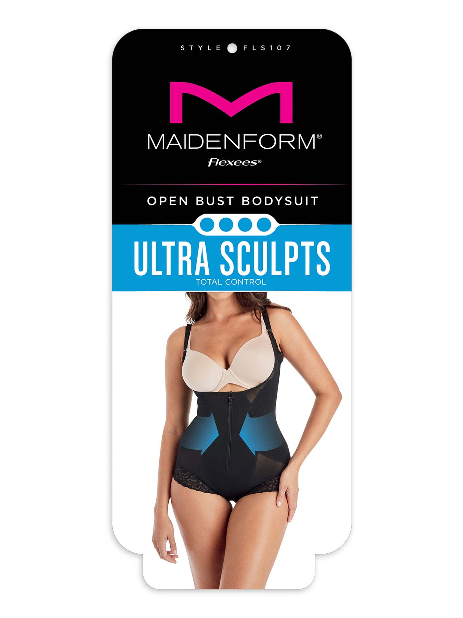 Maidenform Womens Flexees Ultra Sculpts Open Bust Bodysuit, Style FLS107 
