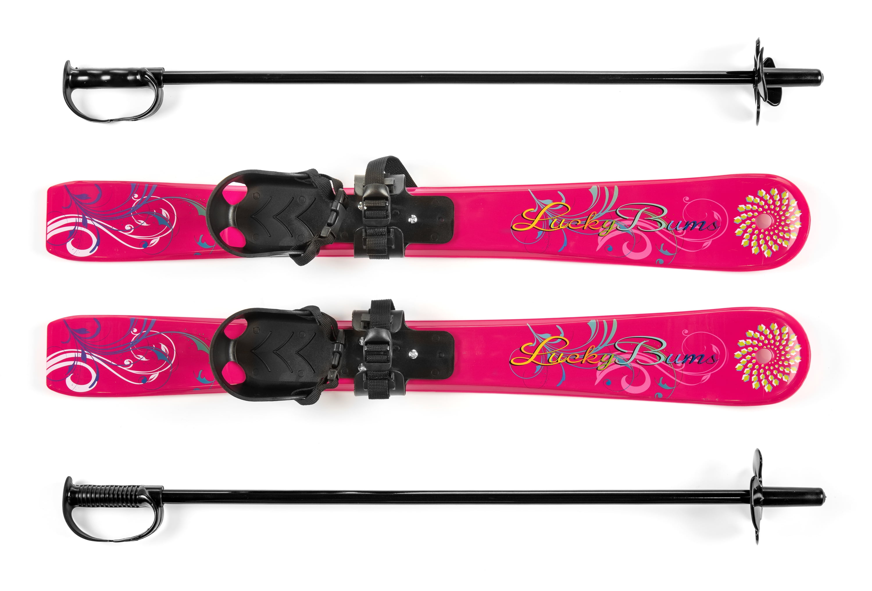 Lucky Bums Toddler Kids Beginner Snow Skis and Poles Set, Digital Blue by Lucky Bums