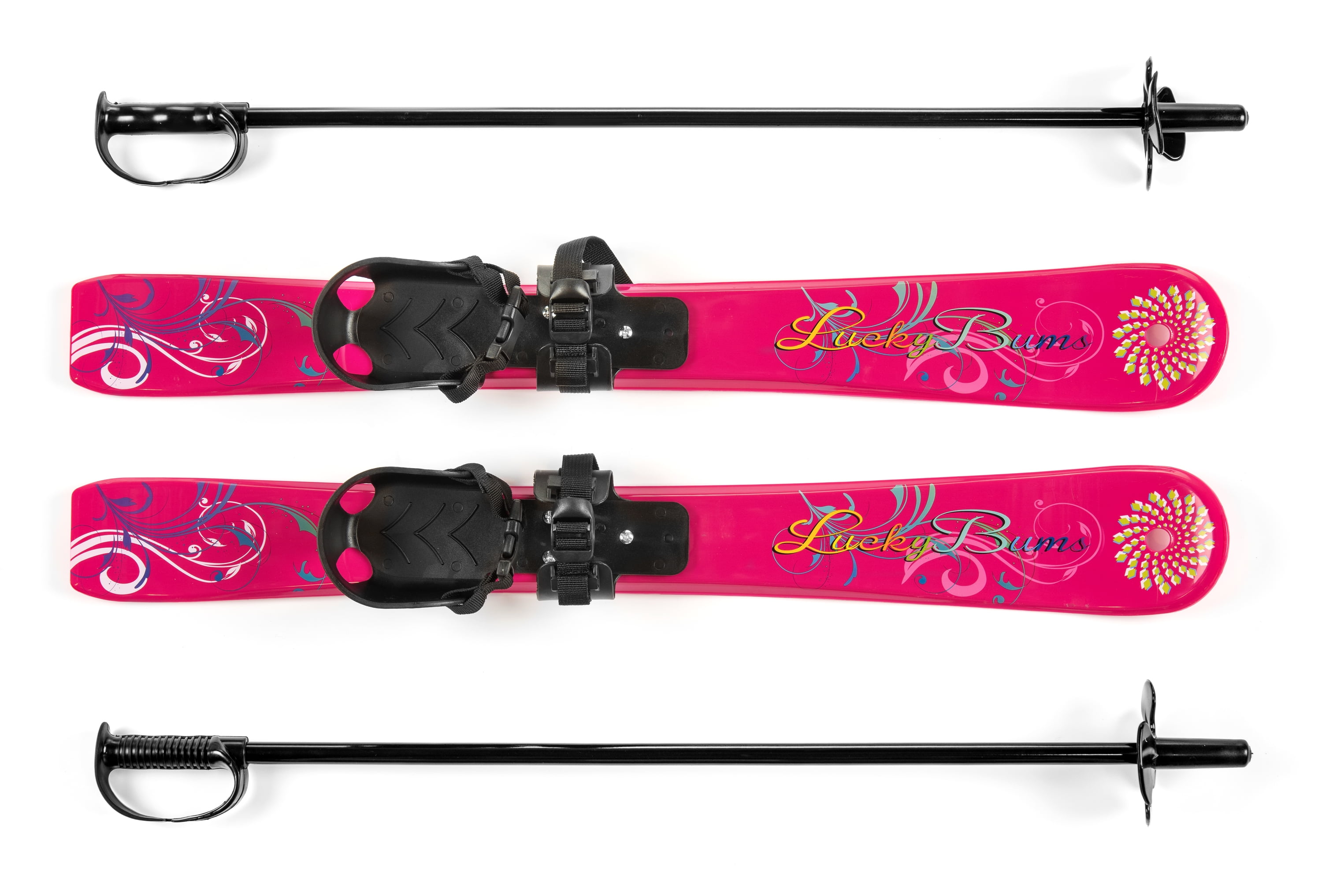 Verward zijn Draak Struikelen Lucky Bums Toddler Kids Beginner Snow Skis and Poles Set, Pink - Walmart.com