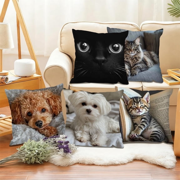 AOMXGD Cute Animals Print Pillow Set Bedroom Living Room Sofa Cushion 18"x18" For Sofa Living Room Decoration