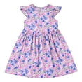 thumbnail image 3 of Aline Floral Dress Girls Ruffle Sleeve Casual Cute Summer Dresses Cotton Going Out Trendy Outfits Purple, 6 Years, 3 of 7