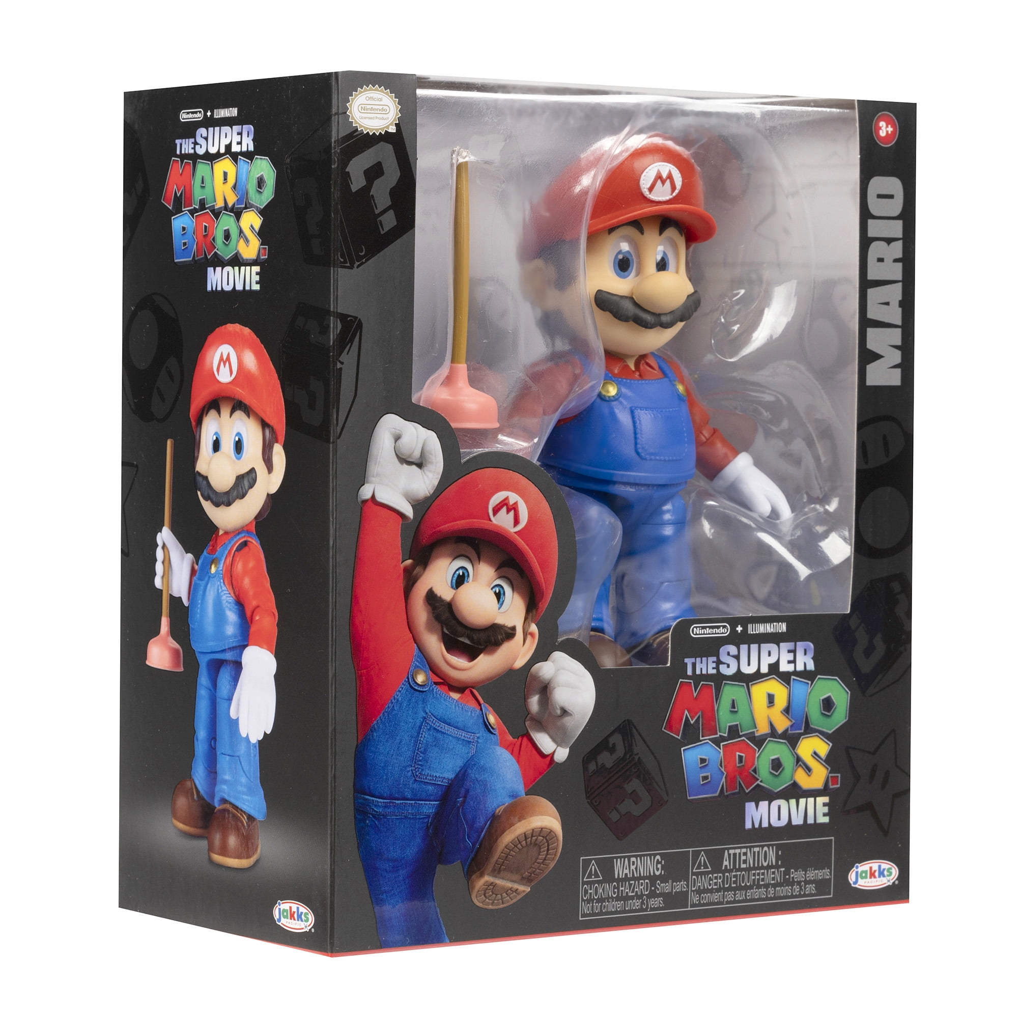  The Super Mario Bros. Movie 5 Inch Action Figures Series 2 Cat  Mario Figure with Block : Toys & Games