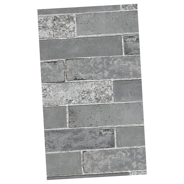 1 Rollo de Papel Tapiz , Adhesivo para Pared de Casa, Pegatinas de Pared - Gris Sunnimix Papel pintado impermeable de ladrillo