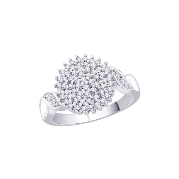 KATARINA Diamond Cluster Fashion Ring in 10K White Gold (1/2 cttw, I-J, I1-I2) (Size-9.5)