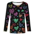 thumbnail image 4 of NuoCaiYun Valentines Tees for Women Women's Fashion Casual Round Neck Long Sleeve Love Heart Printed T-Shirt Tops, 4 of 6