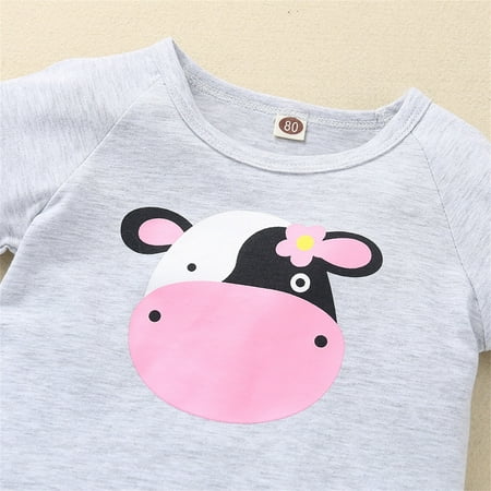 

Cathalem 8 Girls Outfits Newborn Infant Baby Girls Short Sleeve Cute Cartoon T Shirt Tops Print Little Girls Clothes Size 7-8 Childrenscostume Grey 12-18 Months