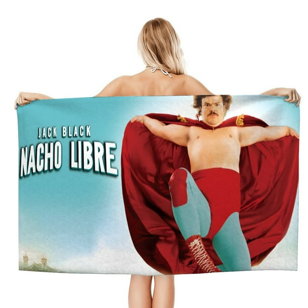 Nacho Libre Toalla de playa de secado rápido con diseño temático, regalo para mujeres y niñas, ideal para cumpleaños, fans, amantes de la música, uso en la playa o al aire libre, 78 × 150 cm