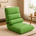 thumbnail image 1 of Silla suelo con respaldo, sillón reclinable tipo sofá para ver la televisión, plegable, para niños, con 5 posiciones ajustables. Verde, 1 of 8