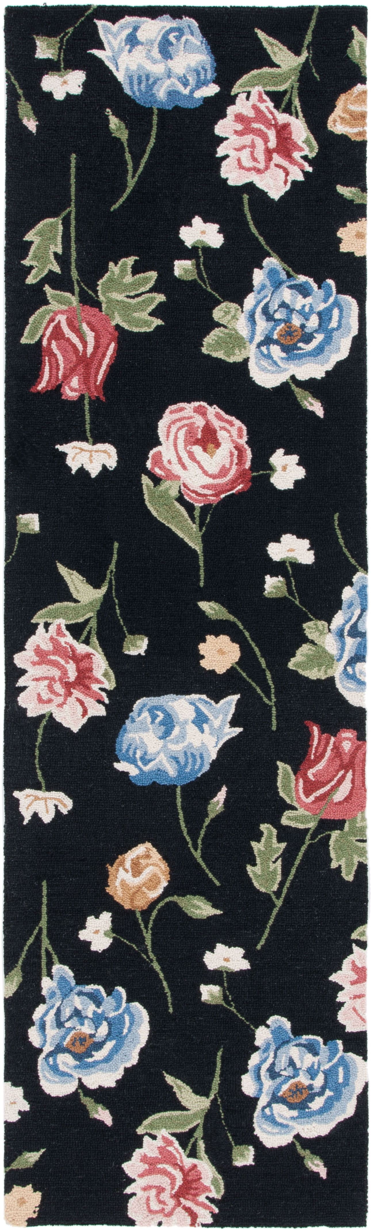 Safavieh Chelsea Cami Floral Runner Rug, Black/Red, 2'3" x 8'