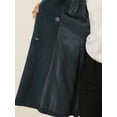 thumbnail image 5 of DARING DIVA Women's Lapel Collar Trench Vest Double Breast Long Blazer S Dark Blue, 5 of 6