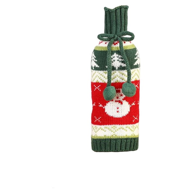 Cubierta de botella Calcomanía de Navidad Decoración de Navidad Dulce regalo Accesorios para el hogar Adorno de fiesta funcional DIY Prop Kits de decoración para fiestas Patrón de muñeco de nieve Matsuzay HA069706-03
