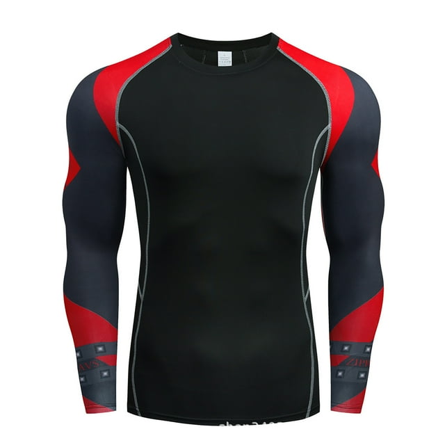 Mallas elásticas para hombre, deportivas, deportivas, para correr, absorbentes y de secado rápido, camiseta de manga larga Fridja nalpqowj15613