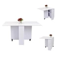 thumbnail image 3 of Folding Dining Table Drop Table Multifunctional Expandable with 2 Shelves, 3 of 7