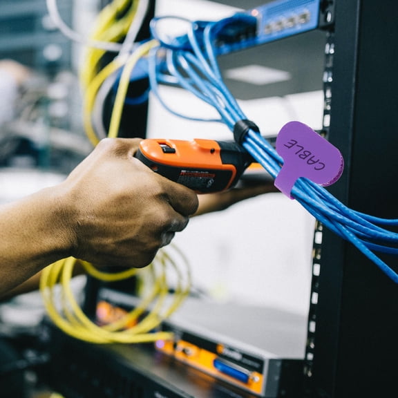 ETHZZLE 24Pcs Nylon Cable Labels for Home Cable Management in Assorted Colors