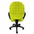 thumbnail image 3 of Retro Office Chair Slipcover, Continued Demonstration of Repetitive Circles in Summer Tones Abstract Art, Protective Stretch Decorative Fabric Cover, Standard Size, Yellow Green, by Ambesonne, 3 of 5