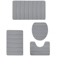 thumbnail image 2 of Savings Memory Foam Bath Mat 4 Set Bathroom Rugs For 4 Pcs Toilet Mats Universal Soft Comfortable Water Absorption Non-Slip Thick Machine Washable Easier To Dry Dark, 2 of 5