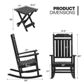 thumbnail image 6 of MoNiBloom 3 Piece Outdoor Rocking Chairs Set, Adirondack Rocker Chairs Set of 2 with Foldable Side Table, All Weather Adirondack Rocker Bistro Set for Patio Deck Porch, Black, 6 of 11