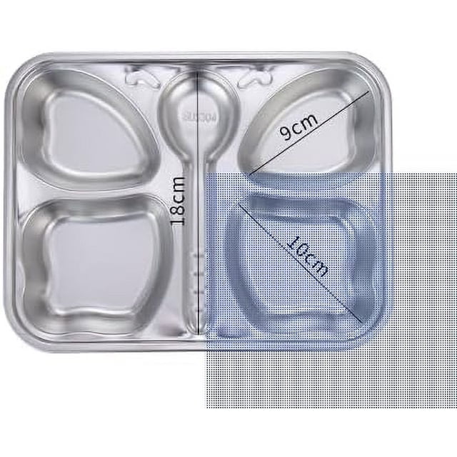 Platos de acero inoxidable Song & Co para niños - Diseño de mariposa, ideales para bebés y niños pequeños, juego de 2