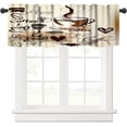 thumbnail image 1 of Coffee Kitchen Curtains, Cafe Coffee Theme Valance for Kitchen Windows, Tea Party Coffee Bean Print Small Short Curtains Window Treatments Valance for Kitchen Cafe, 54x18 Inch, 1 Panel, 1 of 1