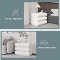 thumbnail image 3 of Modern White Leather Nightstand with 3 Solid Wood Drawers, Bedside Storage Cabinet for Bedroom and Living Room, 3 of 6