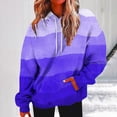 thumbnail image 2 of VEKDONE Long Sleeve Hoodie Sweatshirts for Women 2025 Clearance Sale Trendy Tie-Dye Drawstring Blouse with Pockets Teen Girl Outdoor Y2K Sweatshirt Purple S, 2 of 5